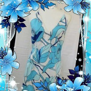 Grace Dane Lewis Turquoise Floral Bodycon Dress 10